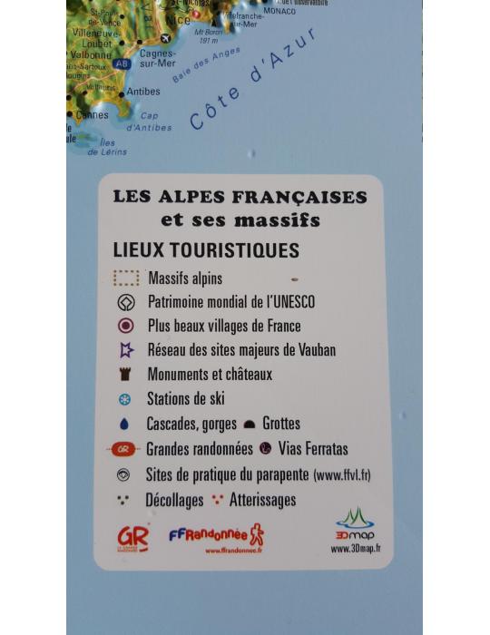 CARTE 3D LES ALPES FRANCAISES