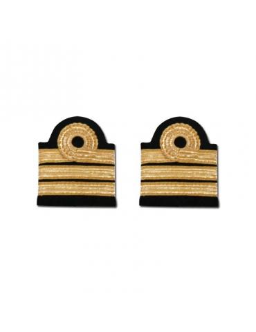 GALONS D'EPAULE BOUCLE 3 BARETTES OR