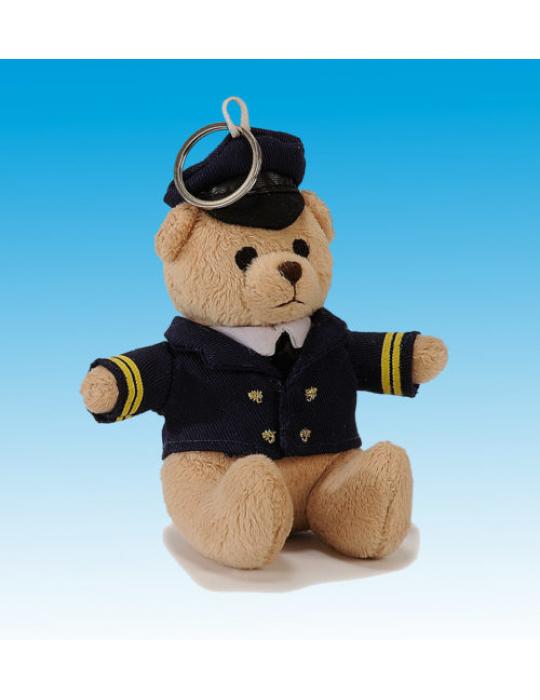 PORTE CLES PELUCHE OURS PILOTE