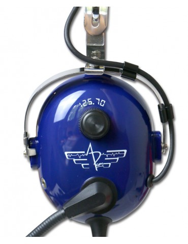 CASQUE APCOM 125.70 BLEU pour pilote avion ulm et hélicoptère