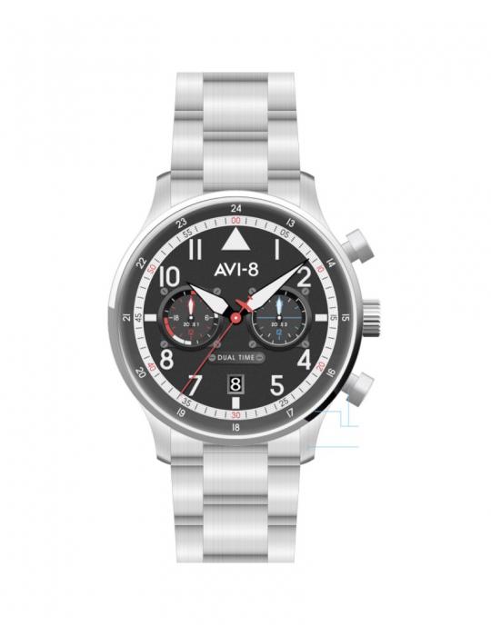 MONTRE HAWKER HURRICANE DUAL TIME METAL AV-4088