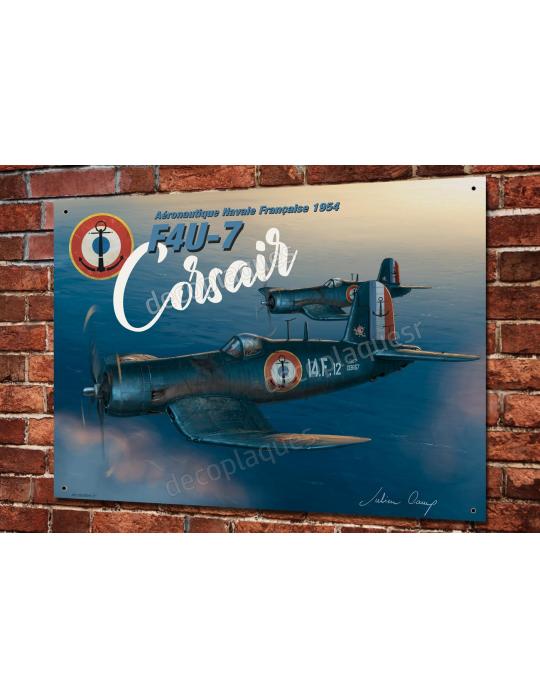 PLAQUE METAL CORSAIR F4U-7 AERONAVALE