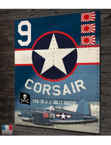 PLAQUE METAL F4U CORSAIR JOLLY ROGGERS US NAVY