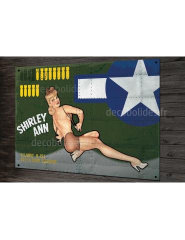 PLAQUE METAL PIN UP SHIRLEY ANNE- B25