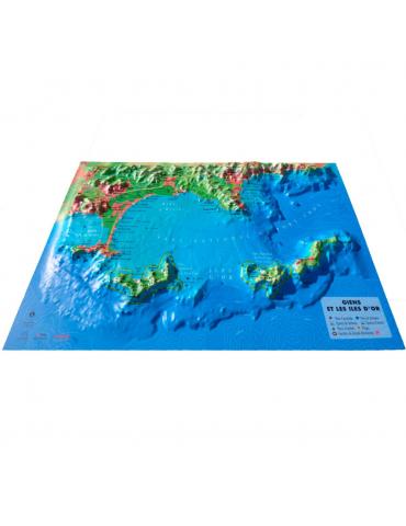 CARTE 3D GIENS ET LES ILES D'OR 19.5 x 29.5 cm