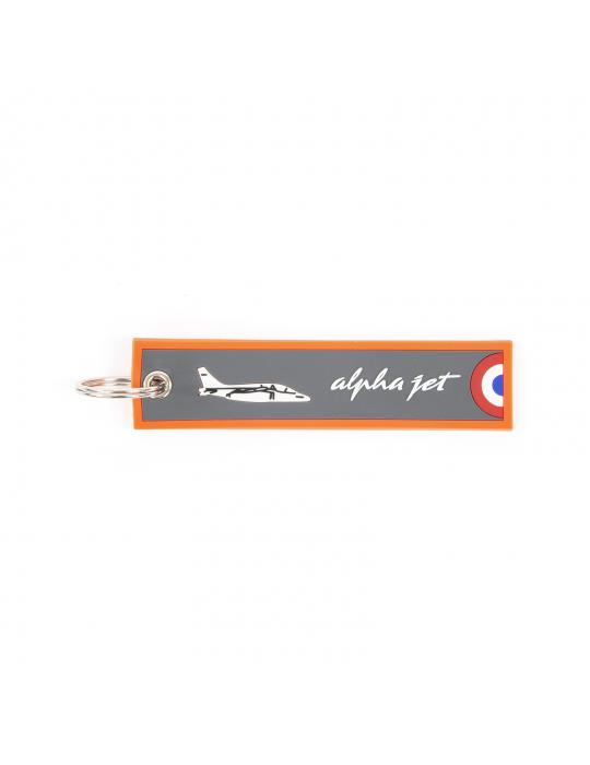 PORTE CLES FLAMME ALPHA JET GOMME