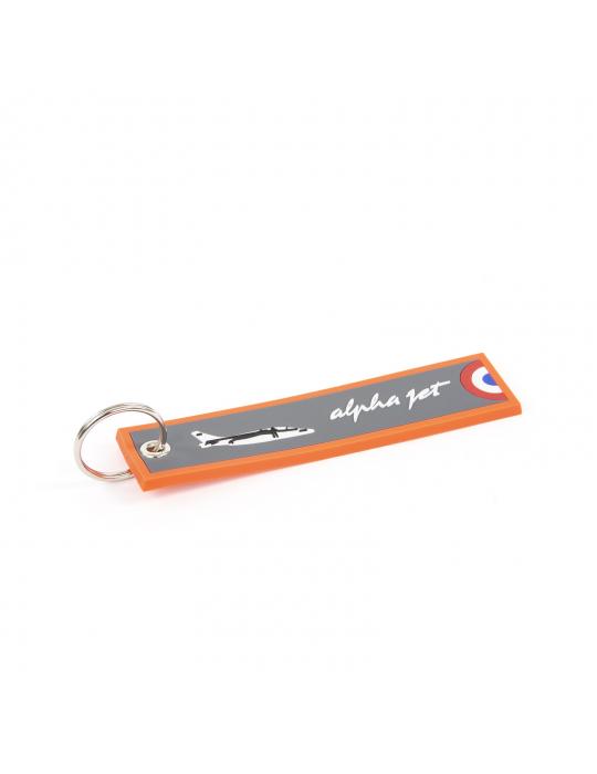 PORTE CLES FLAMME ALPHA JET GOMME