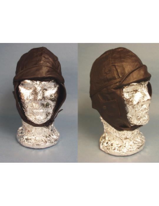 BONNET PILOTE CUIR MARRON