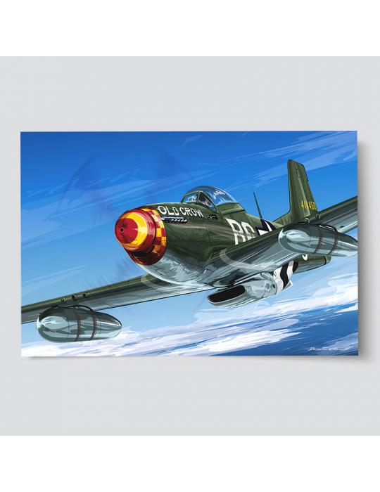 POSTER P51 MUSTANG OLD CROW Damien charrit
