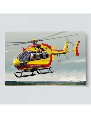 POSTER EC145 SECURITE CIVILE Damien Charrit