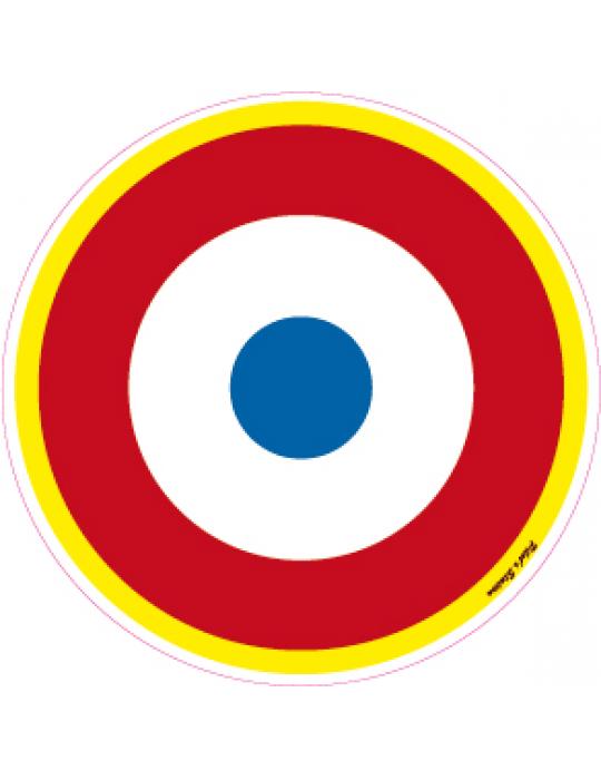 STICKER COCARDE ARMEE DE L'AIR ROND JAUNE 1945-2000