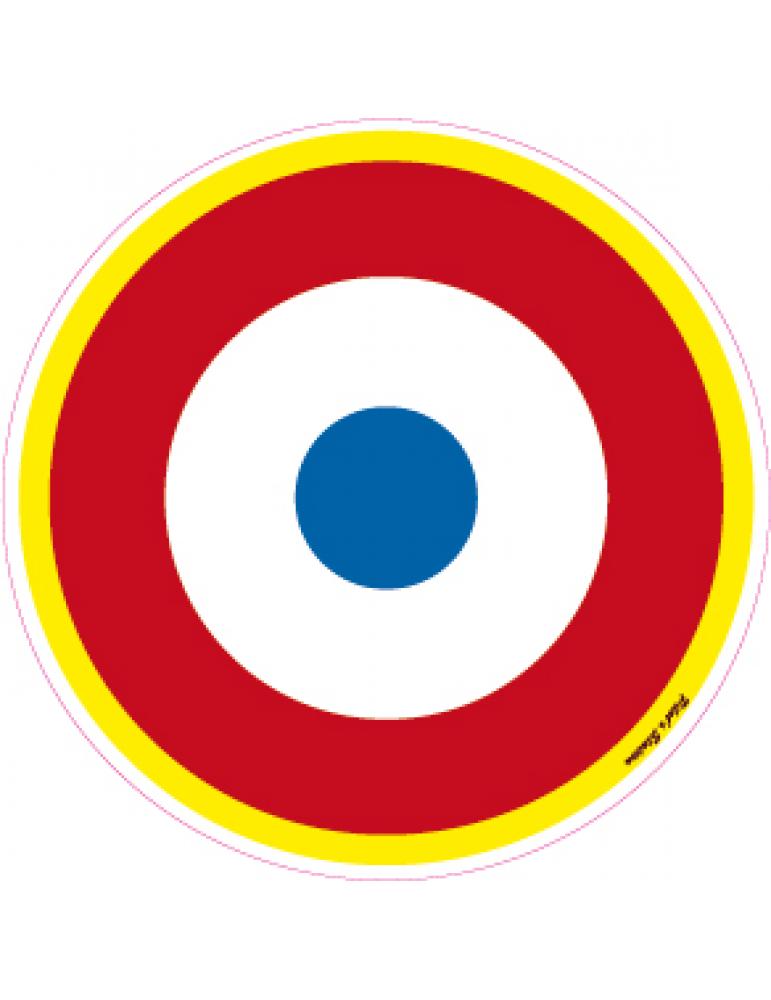 STICKER COCARDE ARMEE DE L'AIR ROND JAUNE 1945-2000