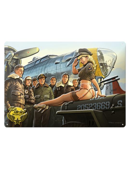 PLAQUE MATALLIQUE B-17 PIN UP