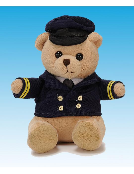 PELUCHE OURS PILOTE 14CM