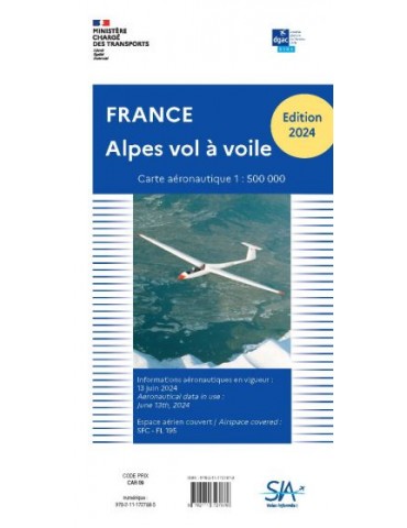 CARTE VOL A VOILE SUR LES ALPES 2024
