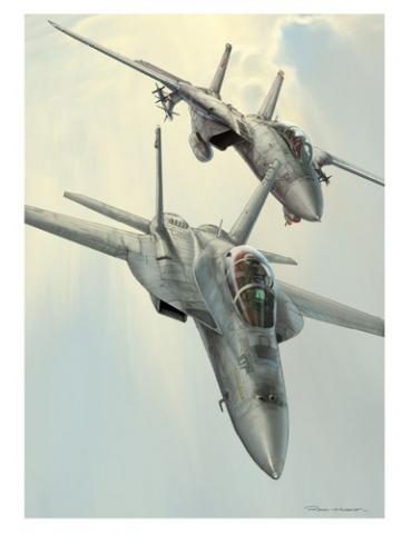POSTER F-14 ET F16 ROMAIN HUGAULT