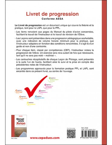 livret de progression du pilote d'avion 2024