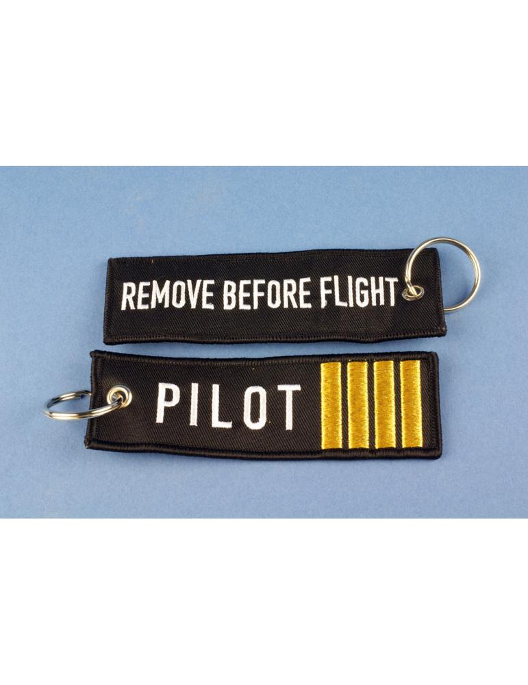 Porte-clés "Remove Before Flight" (À Enlever Avant Le Vol) - Noir, Idée Cadeau Aviation