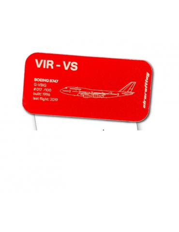 MAGNET BOEING 747-400 VIRGIN ATLANTIQUE  G-VBIG TINKER BELLE AIRCRAFT TAG