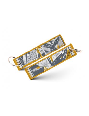 PORTE CLES FLAMME RAFALE JAUNE