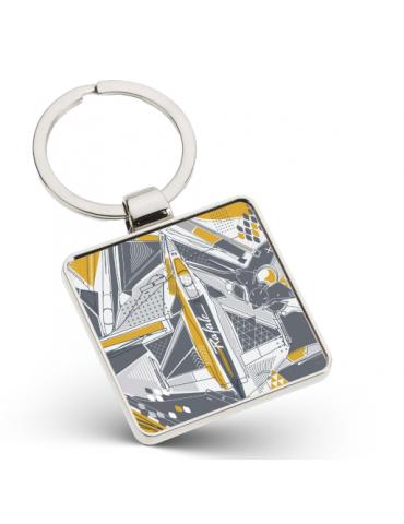 PORTE CLES METAL RAFALE JAUNE
