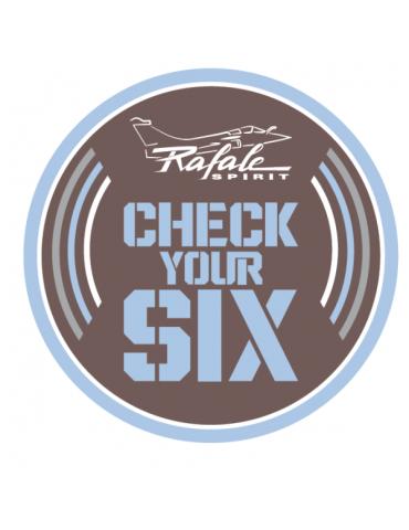 PATCH CHECK YOUR SIX DASSAULT RAFALE  VELCROS Ø9CM
