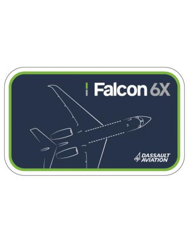 PATCH FALCON 6X DASSAULT VELCROS TISSUS RECTANGLE 12X5CM