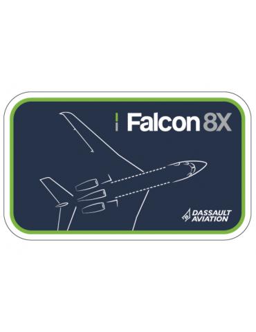 PATCH FALCON 8X DASSAULT VELCROS TISSUS RECTANGLE 12X5CM