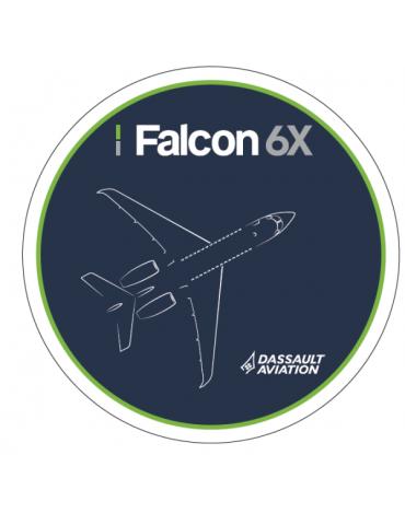 PATCH FALCON 6X DASSAULT TISSUS VECROS Ø9CM