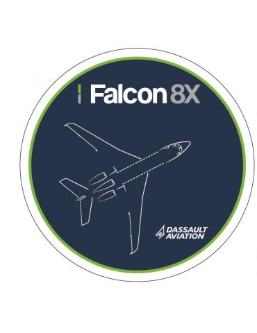 PATCH FALCON 8X DASSAULT  TISSUS VELCROS Ø9CM