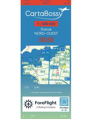 CARTE AERO CARTABOSSY NORD OUEST PLASTIFIEE 2026
