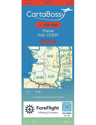 CARTE AERO CARTABOSSY SUD OUEST PLASTIFIEE 1/2026