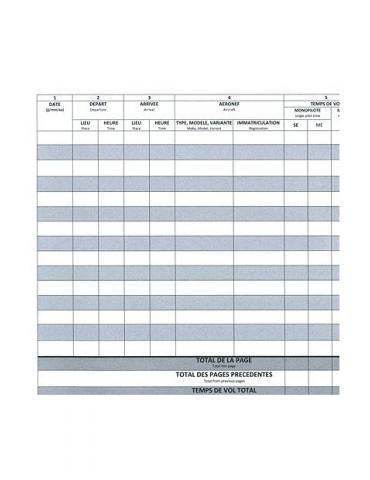 CARNET DE VOL AVION  FFA  SOUPLE