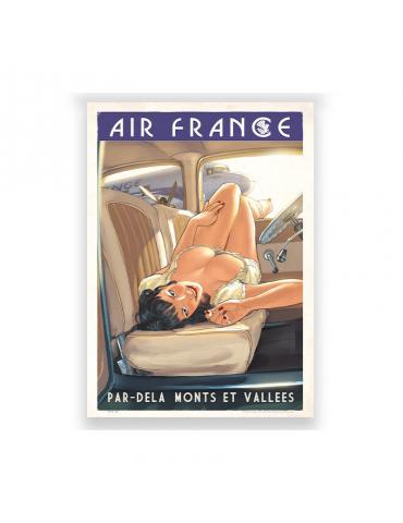 POSTER AIRFRANCE MONTS ET VALLEES 30 X 40 ROMAIN HUGAULT