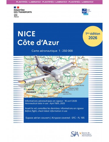CARTE NICE CÔTE D'AZUR PLASTIFIEE 2026 (édition 1)