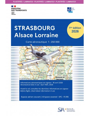 CARTE STRASBOURG ALSACE LORRAINE PLASTIFIEE 2026 (edition 1)