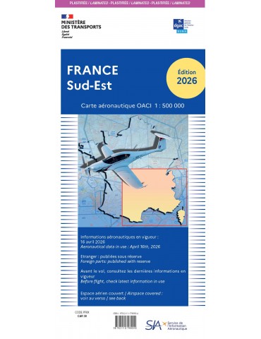 CARTE OACI SUD-EST PLASTIFIEE 948 - EDITION 2026