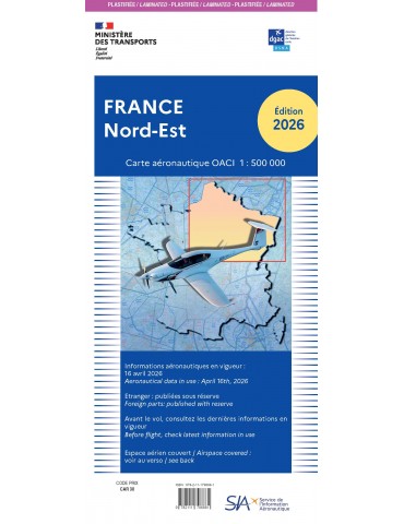 CARTE OACI NORD-EST PLASTIFIEE 946 2026