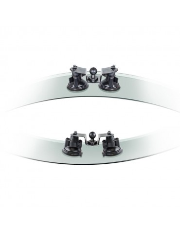BASE DOUBLE VENTOUSE BOULE B  TWIST-LOCK  POUR SURFACES BOMBEES OU GALBEES