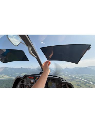 AVIATION SHADE INCURVÉ -PARE SOLEIL ELECTROSTATIQUE AVION-HÉLICOPTÈRE + OUTIL DE NETTOYAGE