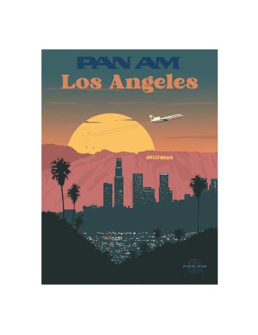 AFFICHE LOS ANGELES PAN AM 30 x 40