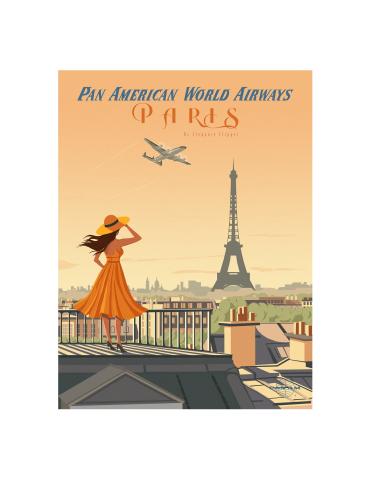 AFFICHE PARIS PAN AM 30 x 40