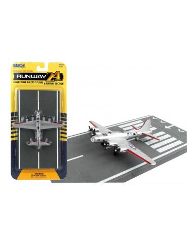 MAQUETTE METAL  JOUET B17 GRIS RUNWAY 24