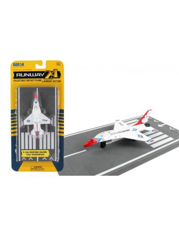 MAQUETTE METAL JOUET F16 THUNDERBIRD RUNWAY 24