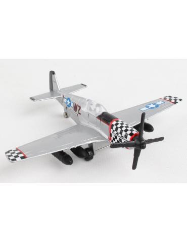 MAQUETTE METAL JOUET P51D SILVER RUNWAY 24