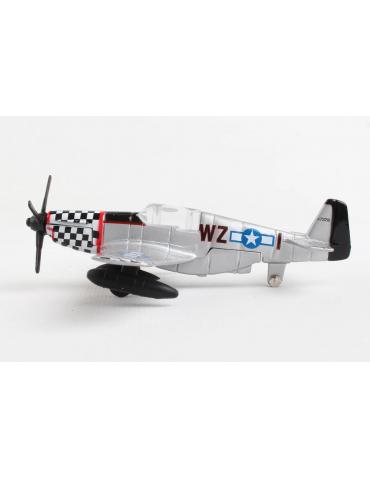 MAQUETTE METAL JOUET P51D SILVER RUNWAY 24