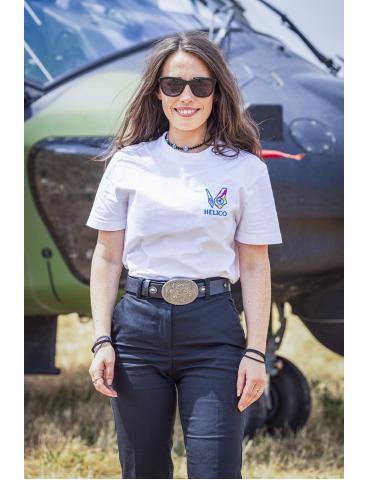 T SHIRT BLANC TIME TO FLY HELICO WEAR 