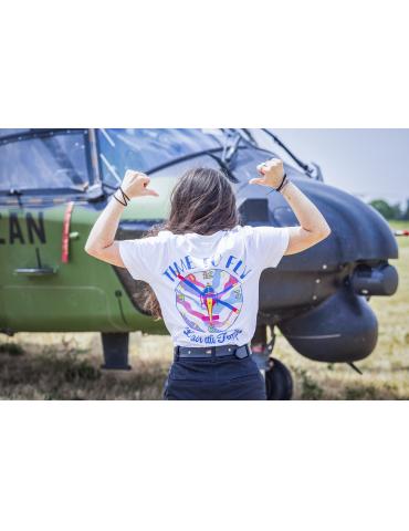 T SHIRT BLANC TIME TO FLY HELICO WEAR 
