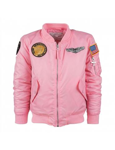 BLOUSON FLIGHT JACKET ROSE LADY PILOT ENFANT