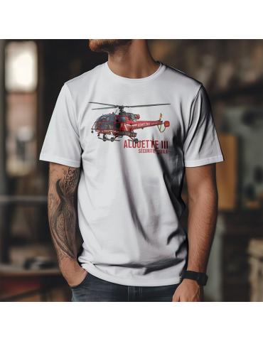 T SHIRT HELICOPTERE ALOUETTE II SECURITE CIVILE